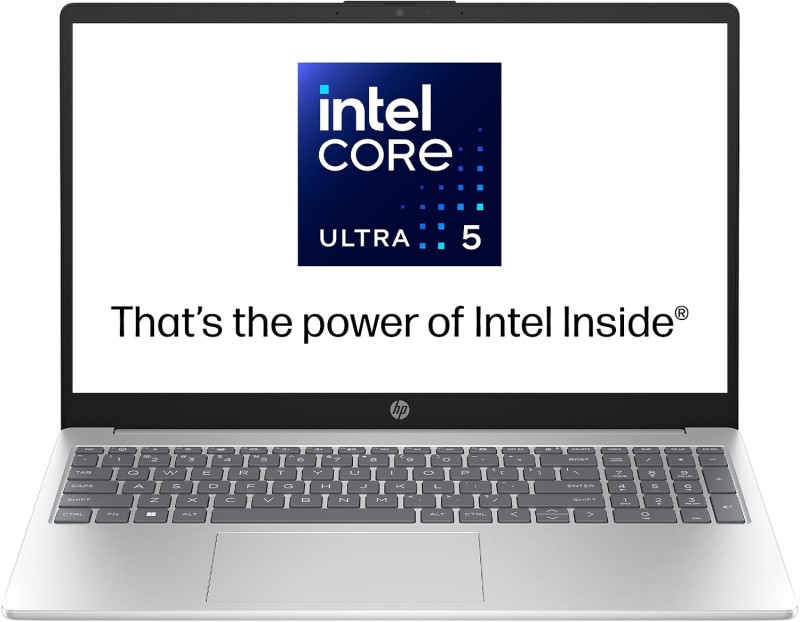 HP Laptop AI PC 15-fd2000ne Intel Core Ultra 5 225U (12-Core, 12 NPU TOPs AI Boost) 16GB DDR5-5600 RAM 512GB PCIe NVMe SSD Intel Graphics 15.6" FHD IPS 300 nits Anti-Glare Display Windows 11 -